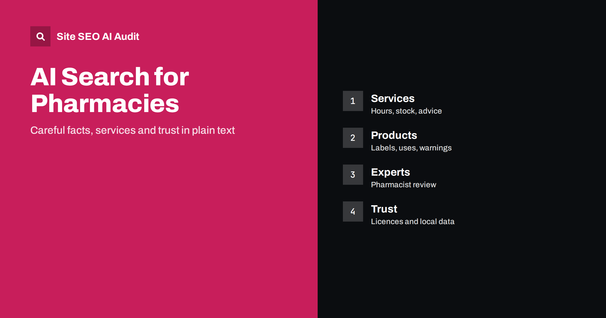 AI Search for Pharmacies and Health Product Retailers
