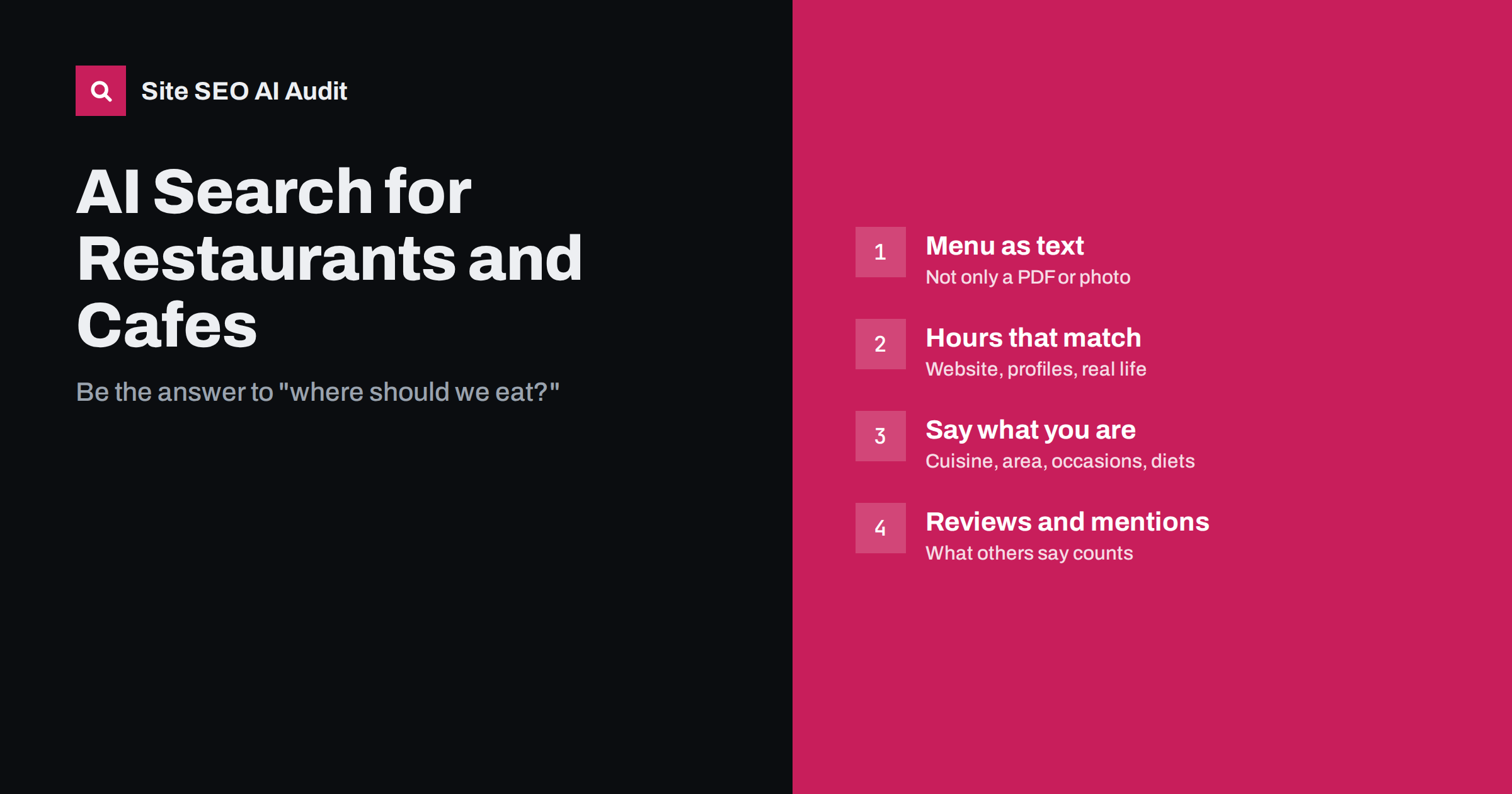 AI Search for Restaurants and Cafes: What to Fix First