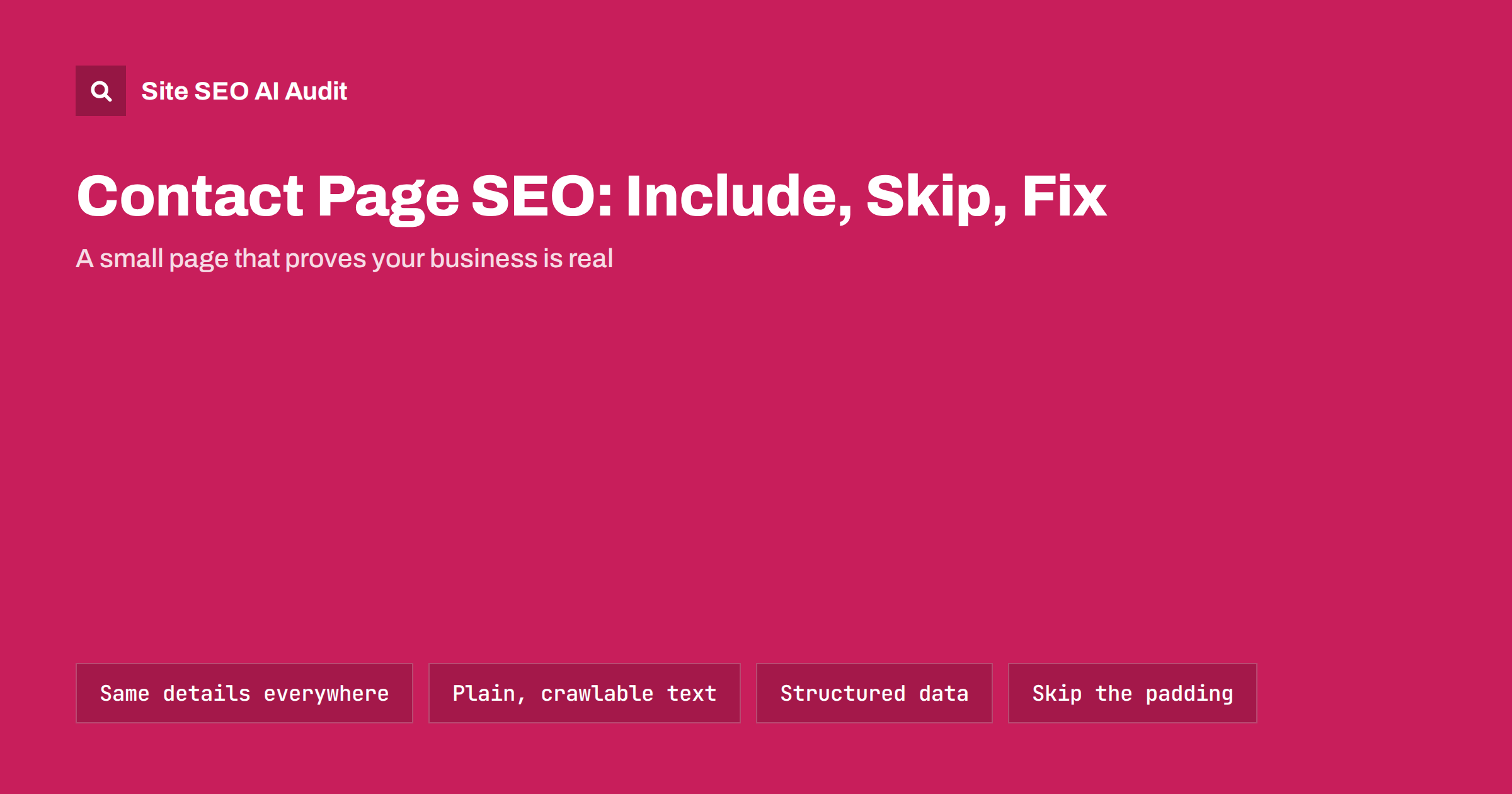 Contact Page SEO: What to Include and What to Skip