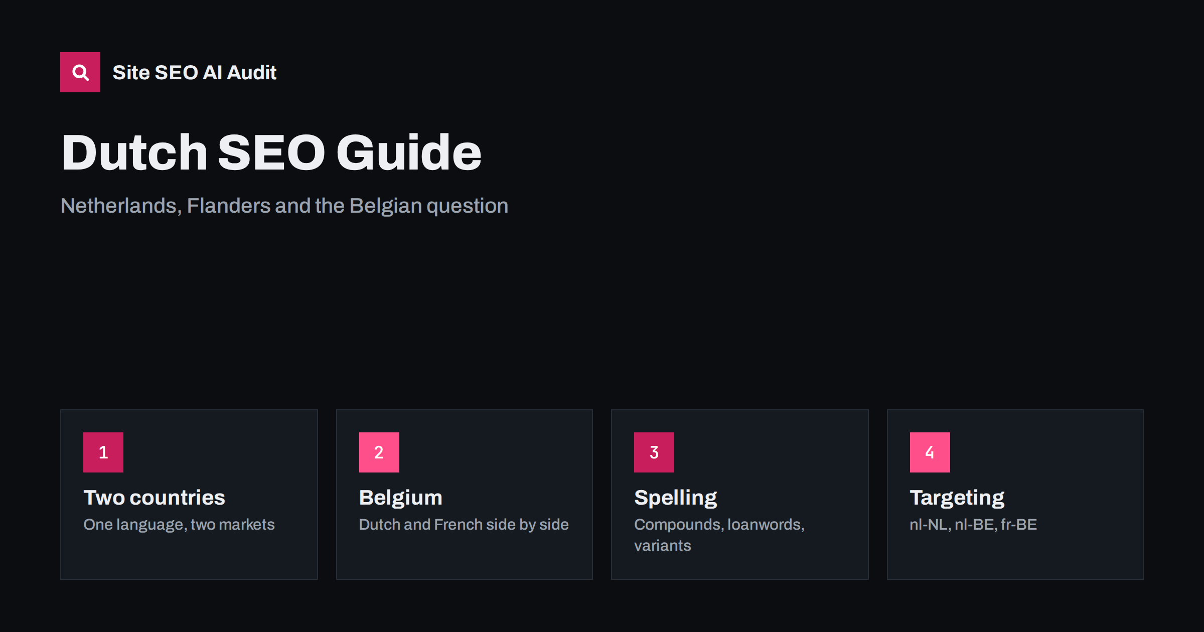 Dutch SEO Guide: Netherlands, Belgium and Flemish Habits