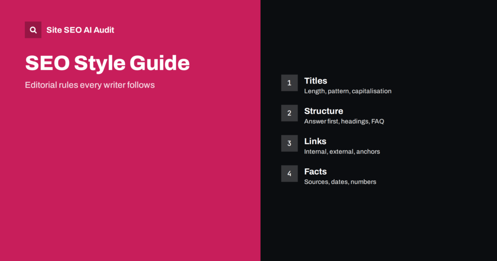 SEO Style Guide: Editorial Rules for a Consistent Blog