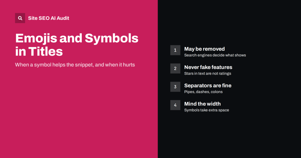 Emojis and Symbols in Title Tags and Meta Descriptions