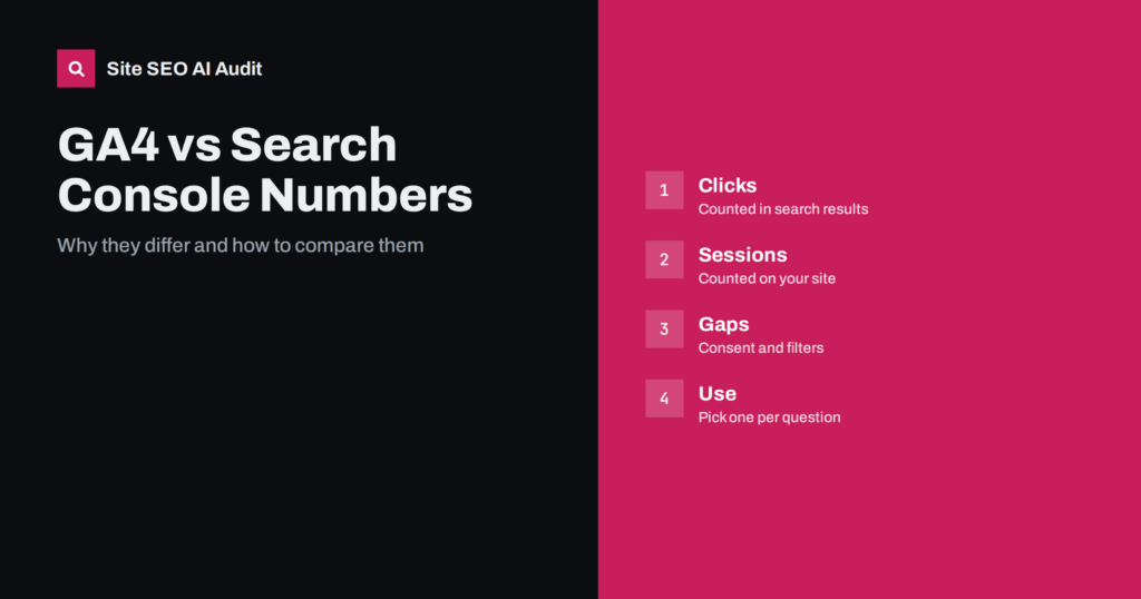 Why GA4 and Search Console Numbers Never Match
