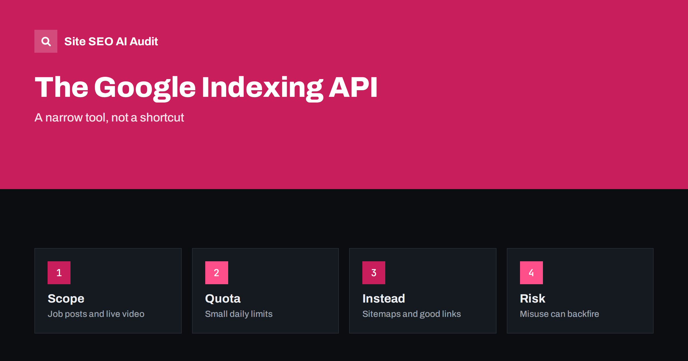 Google Indexing API: Who Can Use It and Who Cannot