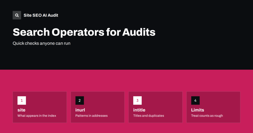 Google Search Operators for SEO Audits and Checks