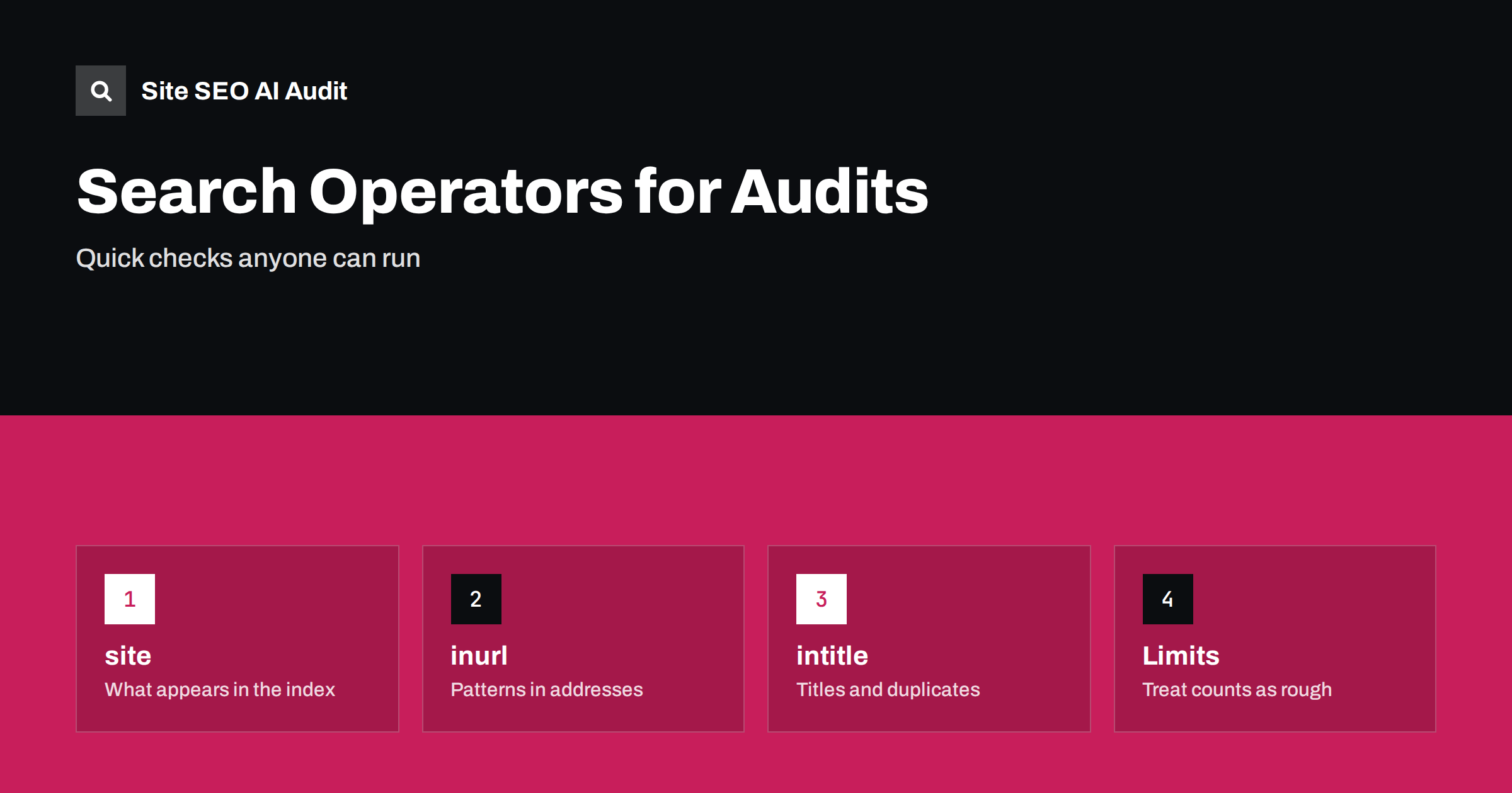 Google Search Operators for SEO Audits and Checks