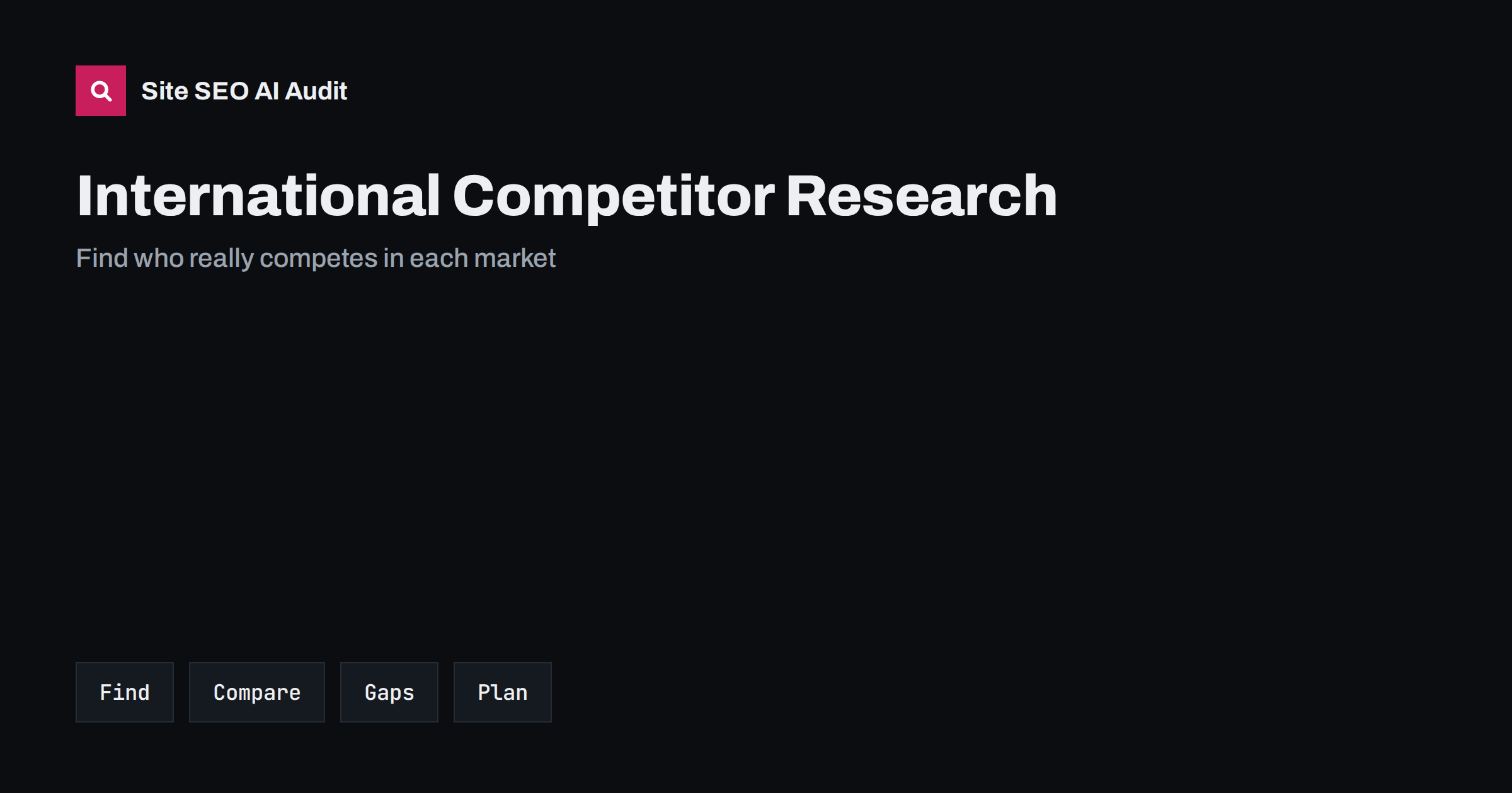 Competitor Research for International SEO, Market by Market