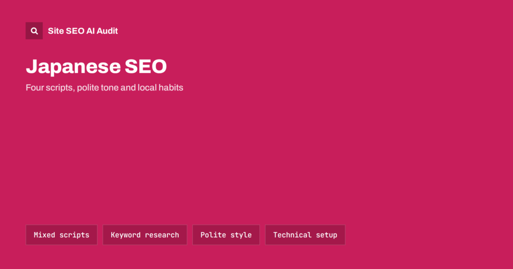 Japanese SEO: Scripts, Search Habits and Site Setup