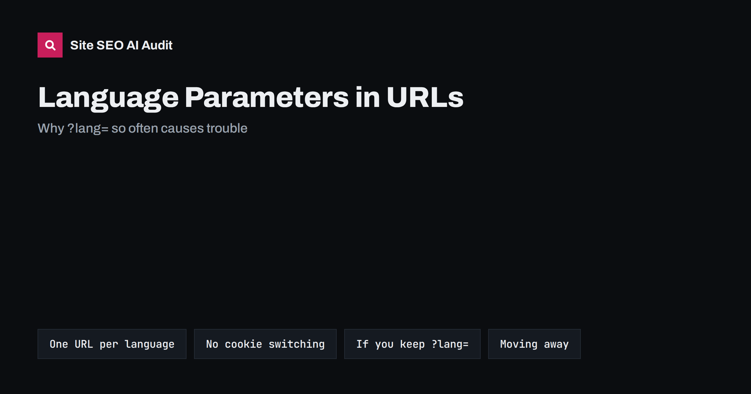 Language Parameters in URLs: Why ?lang= Causes Trouble