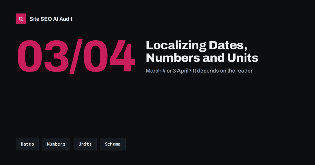Dates, Numbers and Units: Localizing Formats for SEO