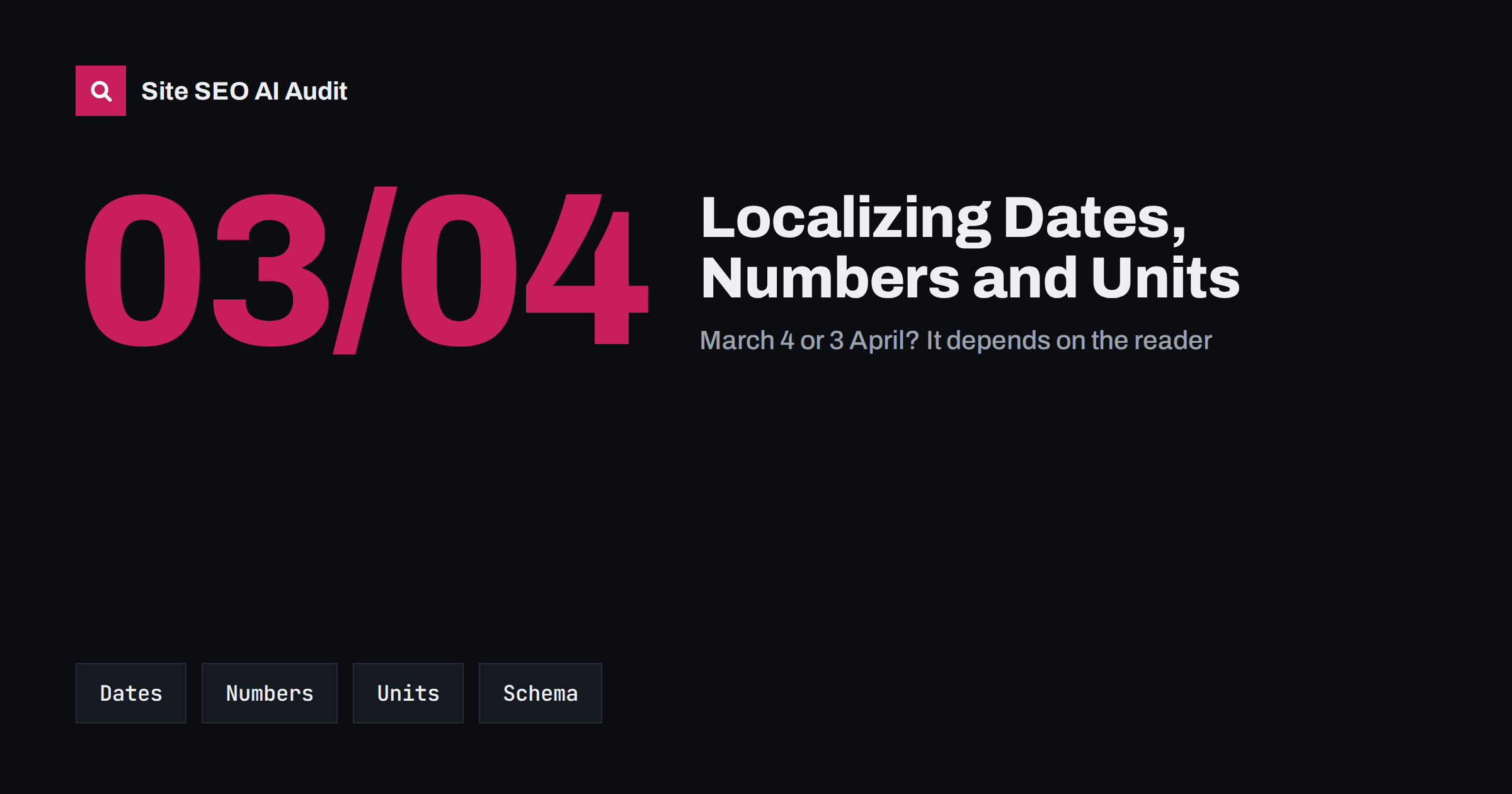 Dates, Numbers and Units: Localizing Formats for SEO