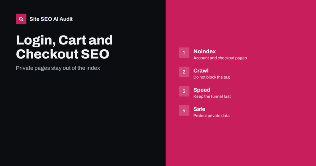 Login, Cart and Checkout Pages: What to Index and Block