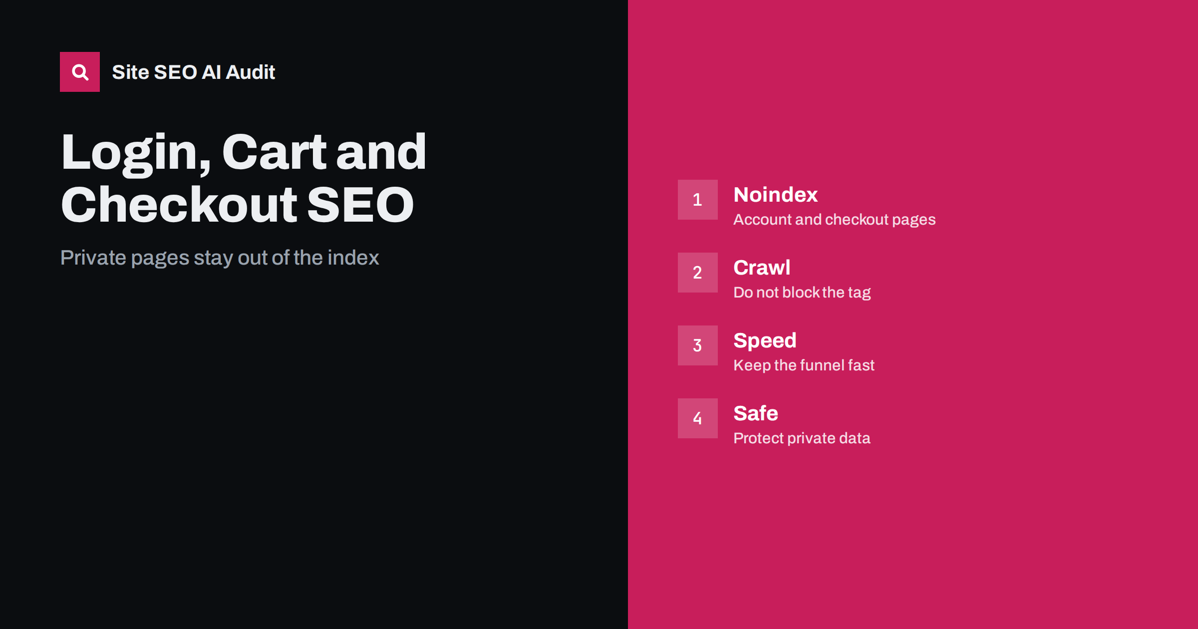 Login, Cart and Checkout Pages: What to Index and Block
