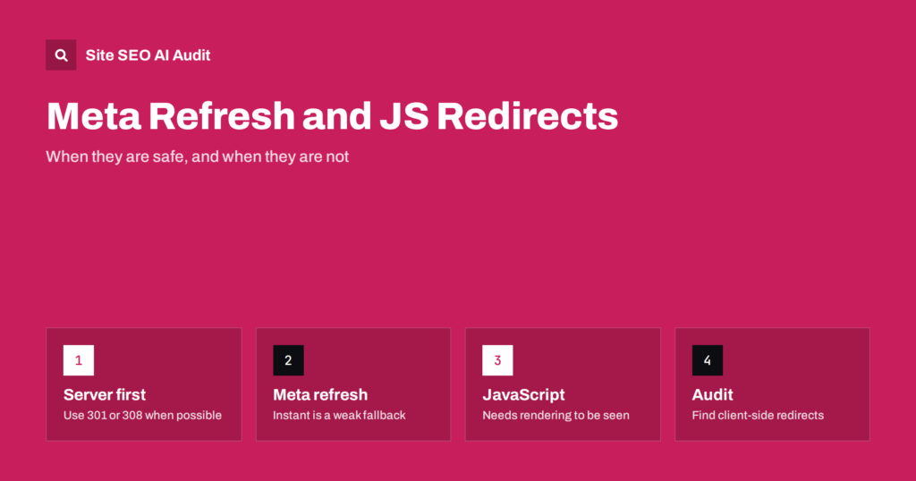Meta Refresh and JavaScript Redirects: When They Are Safe