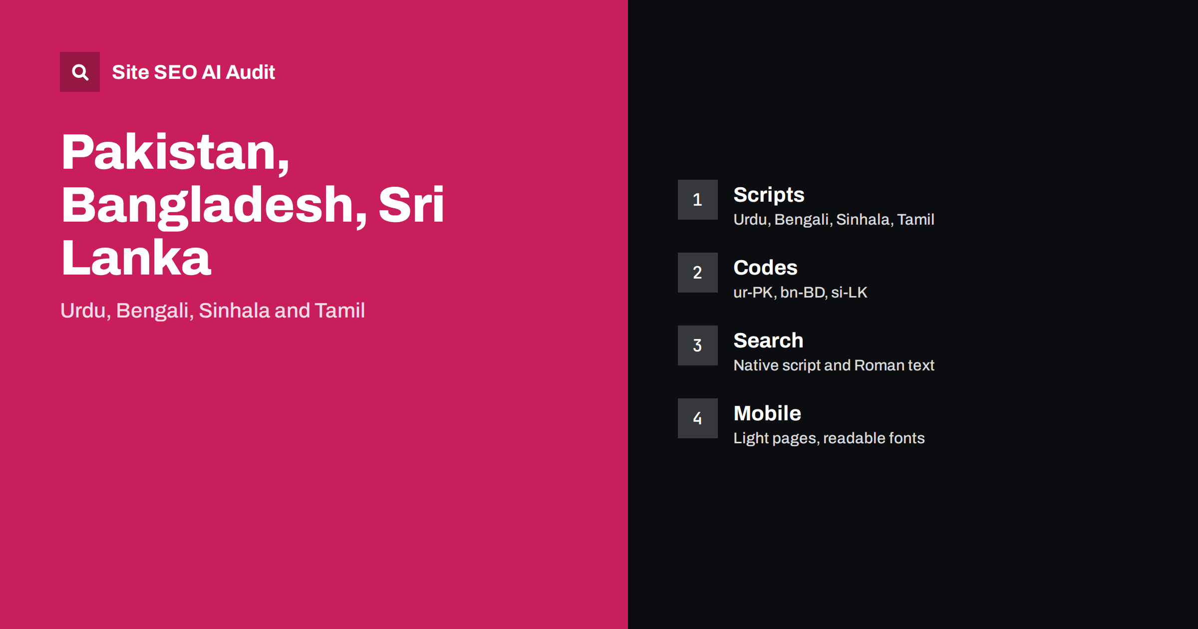 Pakistan, Bangladesh and Sri Lanka SEO: Urdu, Bengali