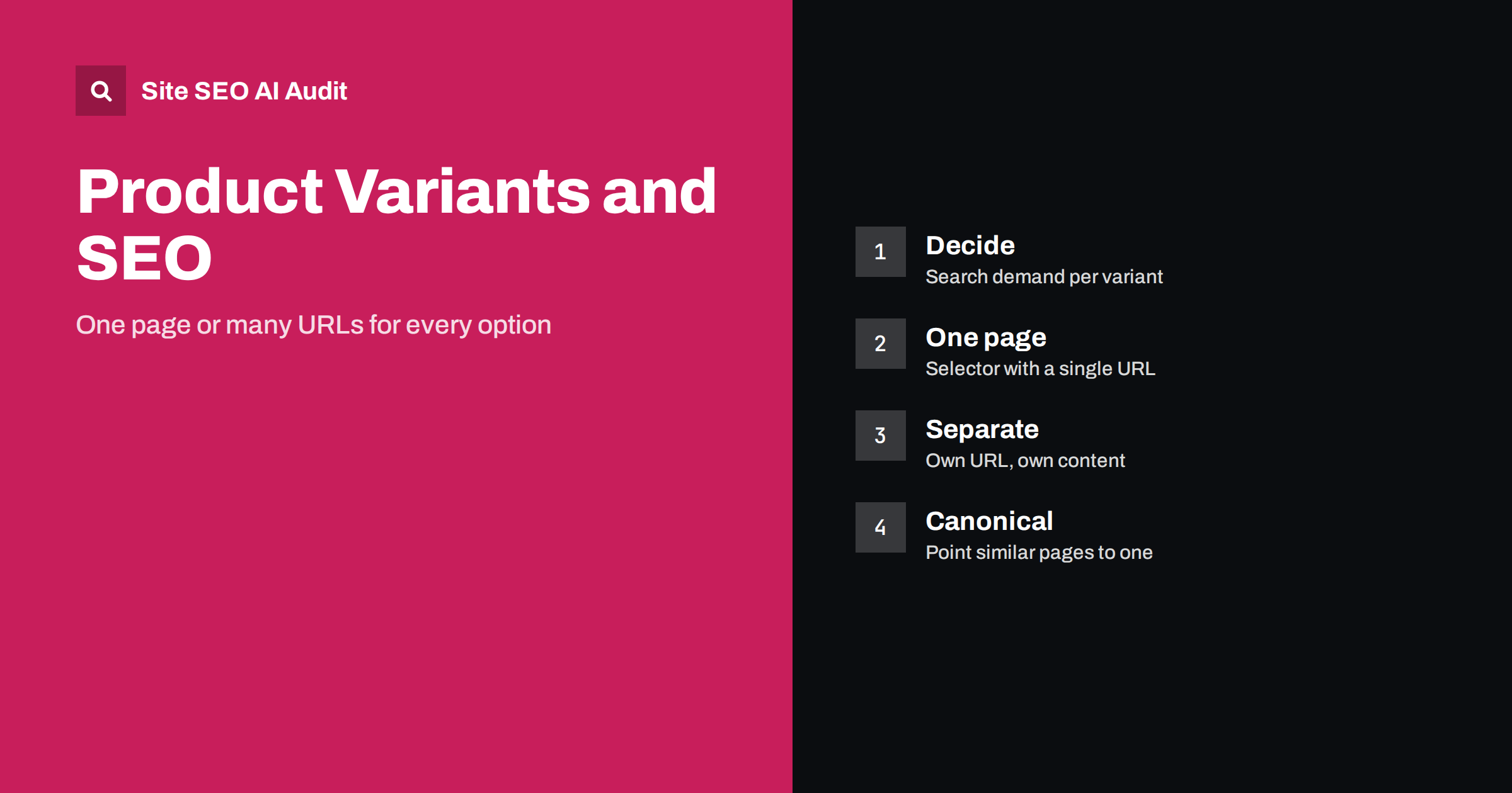 Product Variants and SEO: One Page or Many URLs?