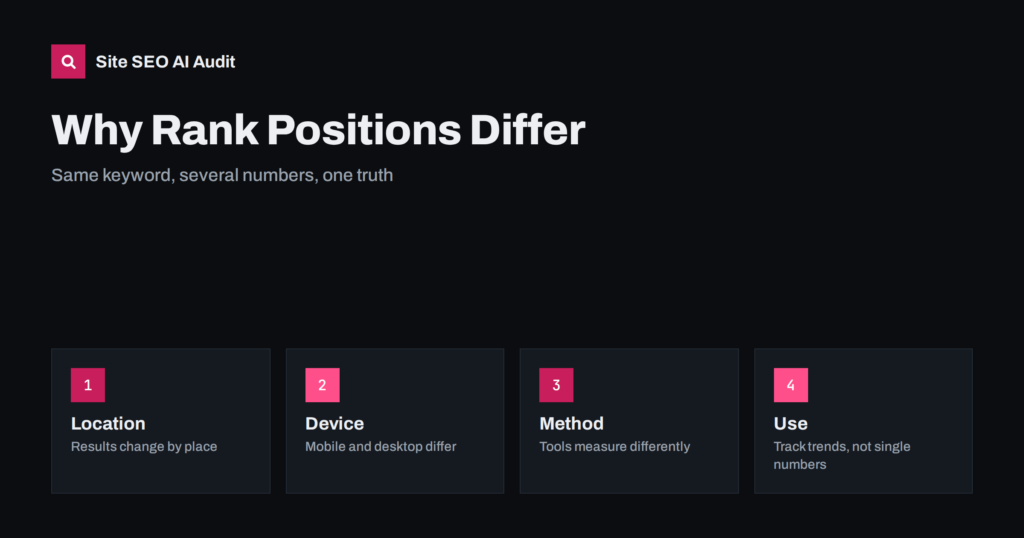 Rank Tracking: Why Positions Differ Between Tools