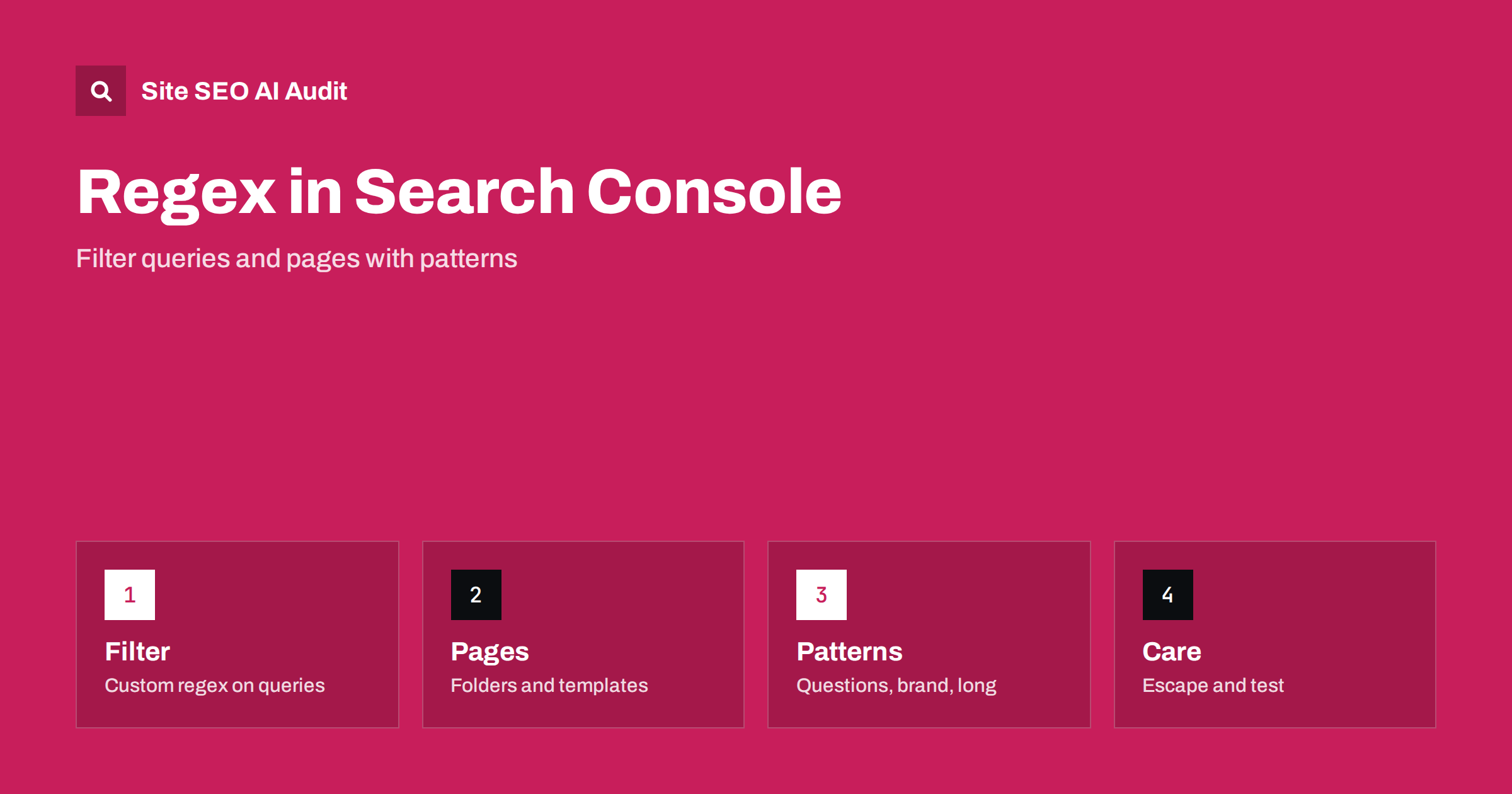 Regex in Search Console: Filter Queries and Pages