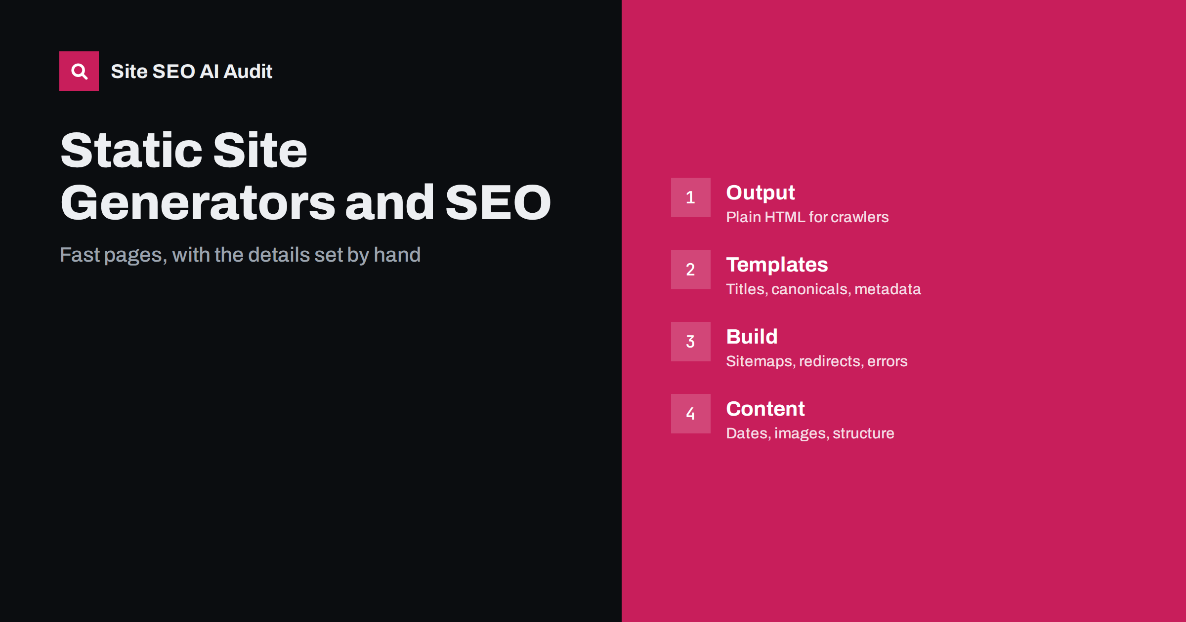 Static Site Generators and SEO: Hugo, Jekyll and Astro