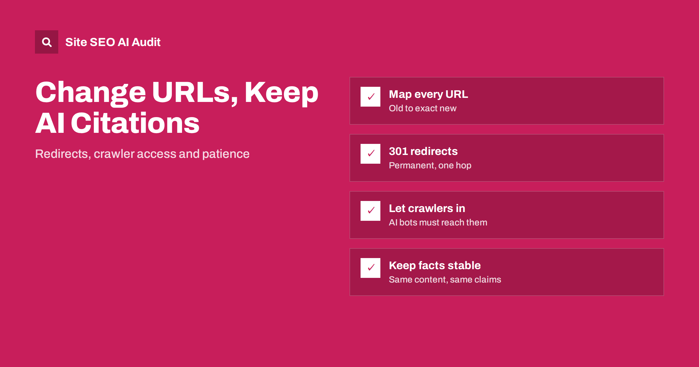 Changing URLs Without Losing AI Search Citations
