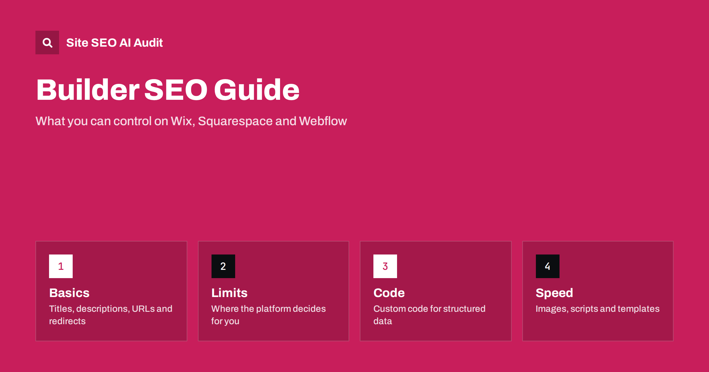Wix, Squarespace and Webflow SEO: What You Can Control